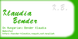 klaudia bender business card